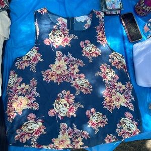 Pink republic blue with red floral shirt